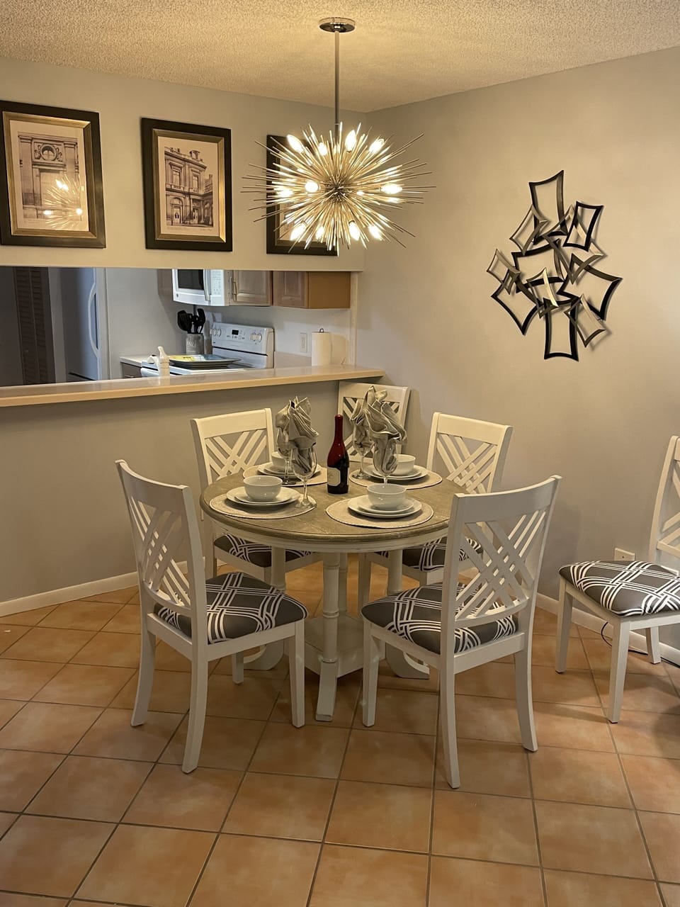 After laying by the pool all day, enjoy dinner in the beautiful dining room!