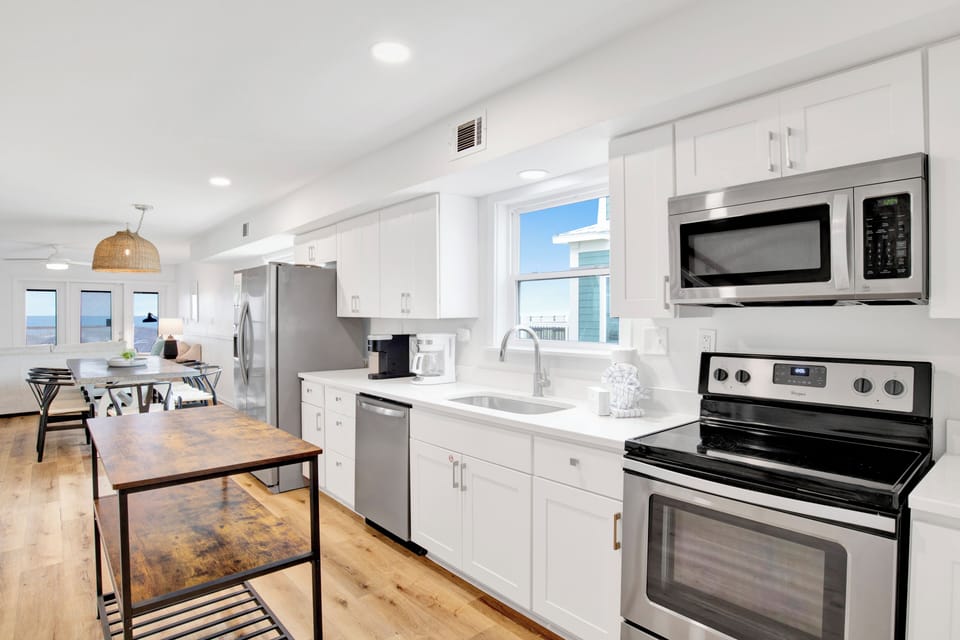 The kitchen is fully equipped for all of your cooking needs