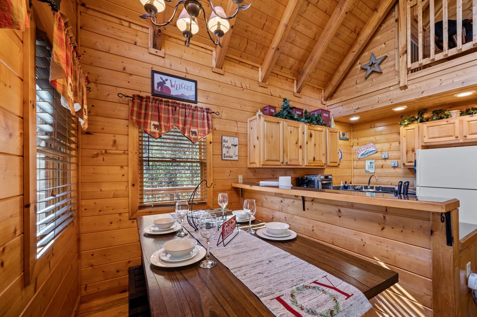 Prepare and enjoy your favorite holiday meals at the Dancing Bear Cabin.