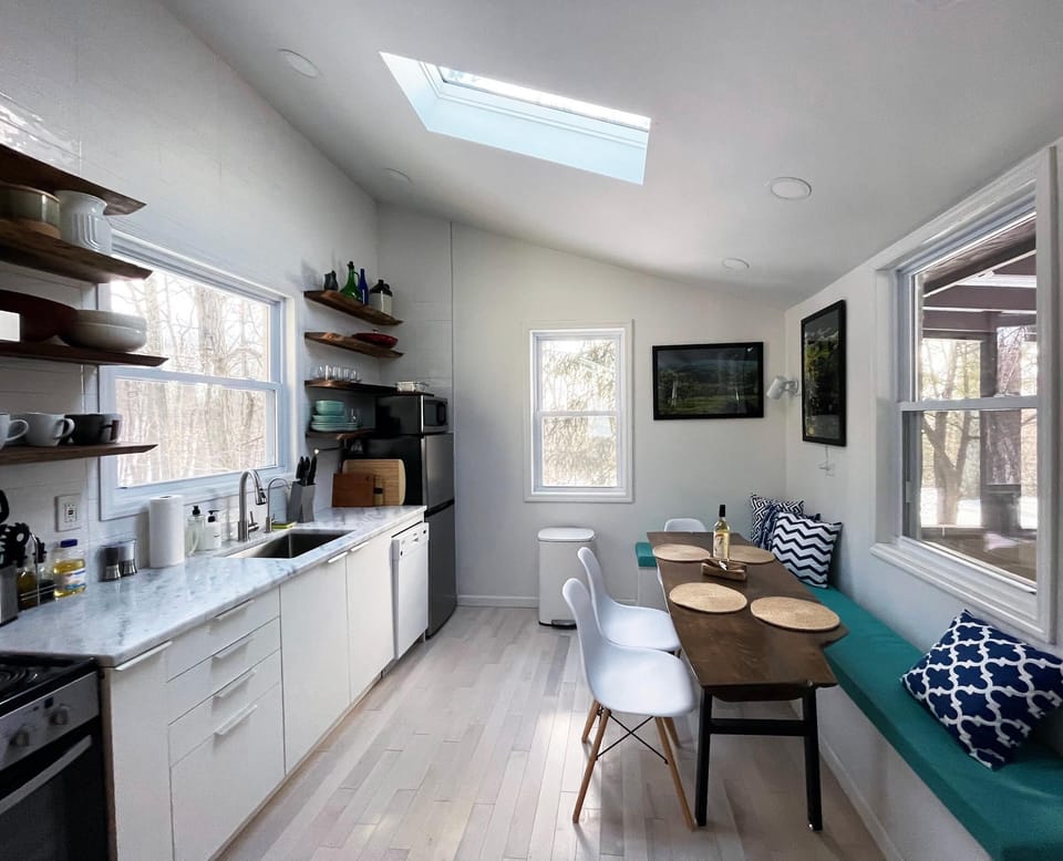 Skylights add natural light throughout the home. 