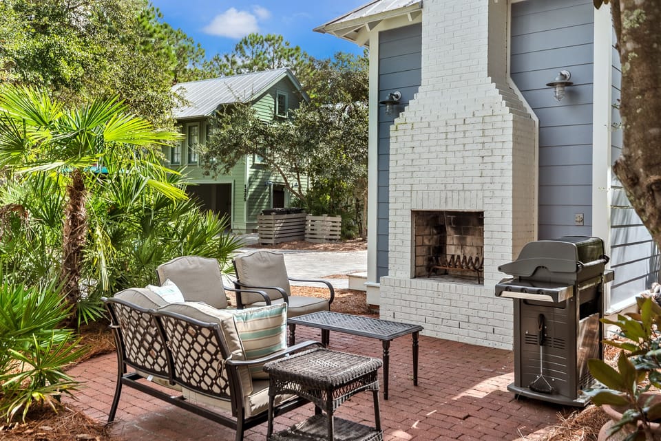 Outdoor Fireplace and Propane Grill