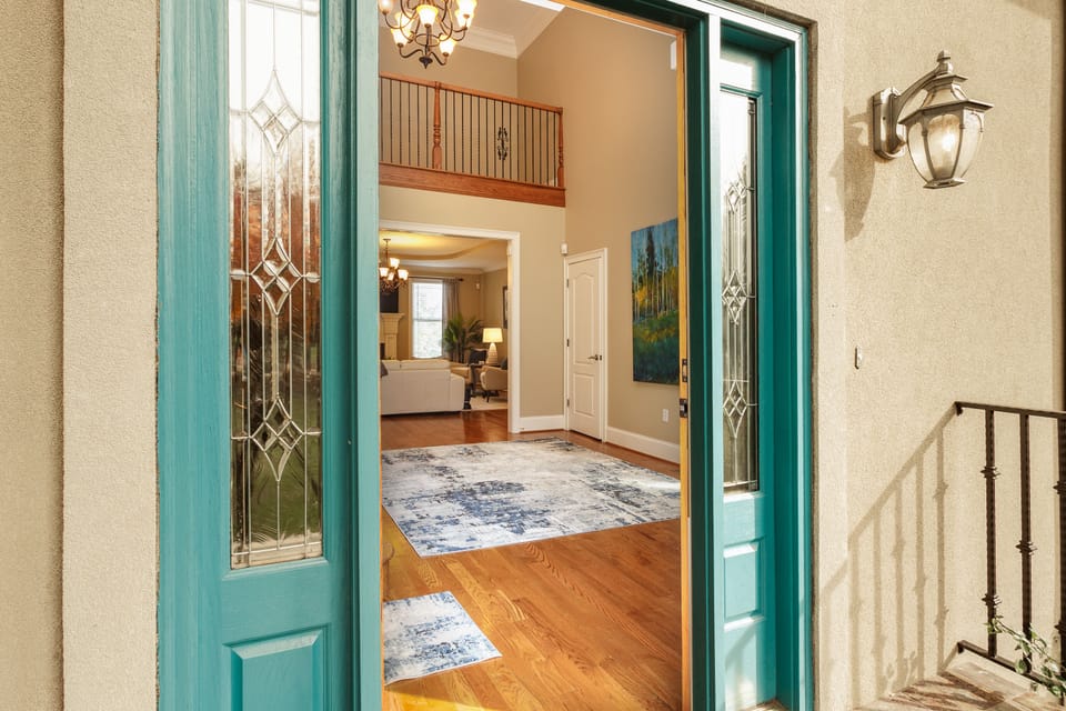 Upon entering, the light and airy ambiance of this 2-story home beckons you to drop your worries at the door and settle into your relaxing stay.