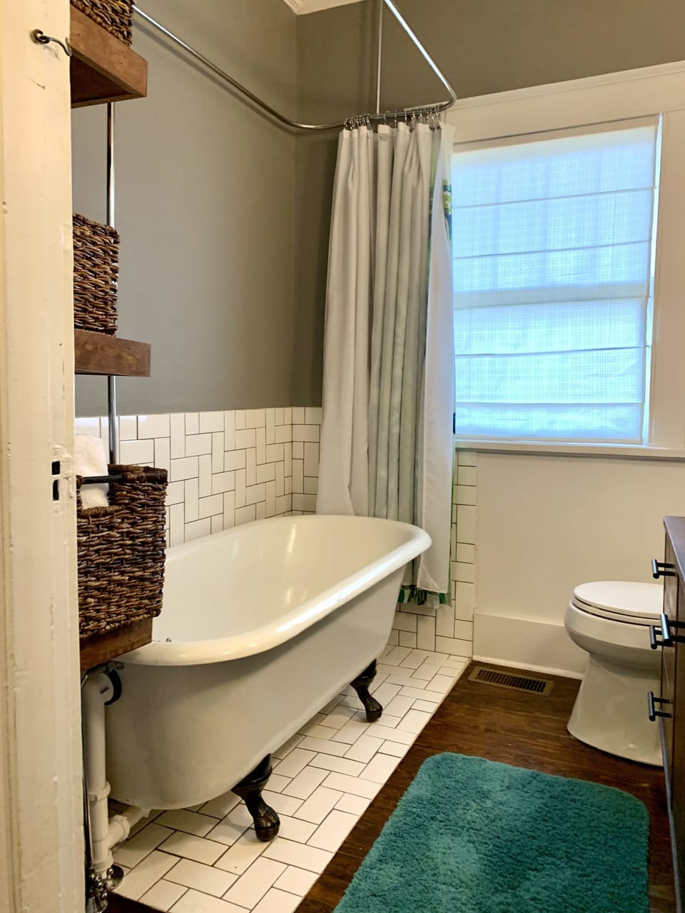 Classic clawfoot tub in main bathroom.