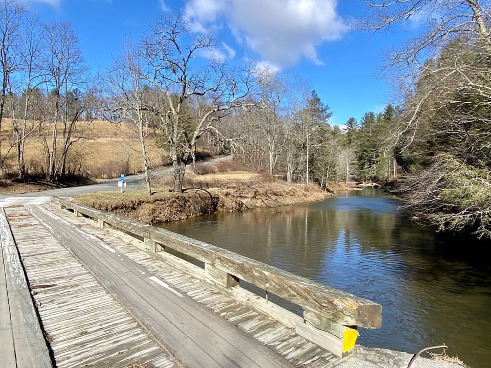 Fun Bridge Across the New River to Enter Neighborhood