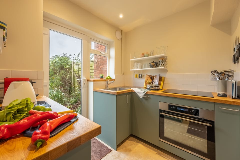 Ground floor: A compact but well-equipped fitted kitchen