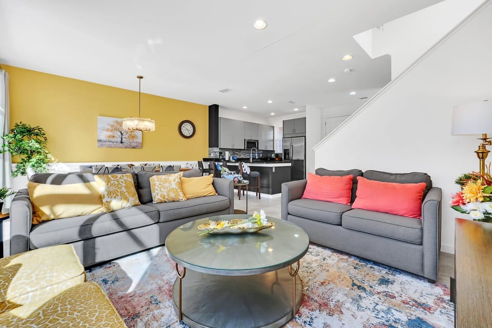 Spacious living room with ample seating