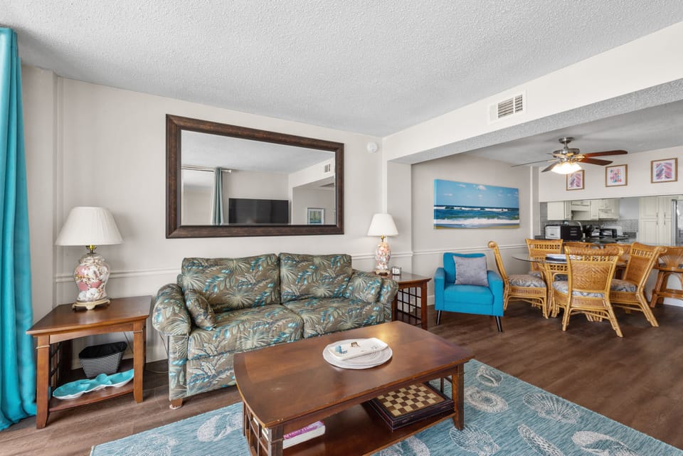 Perfect room for friends and family to gather around for movie night.