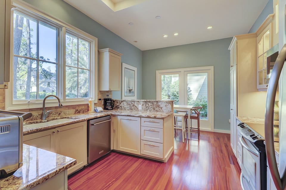 kitchen with view towards dinette area