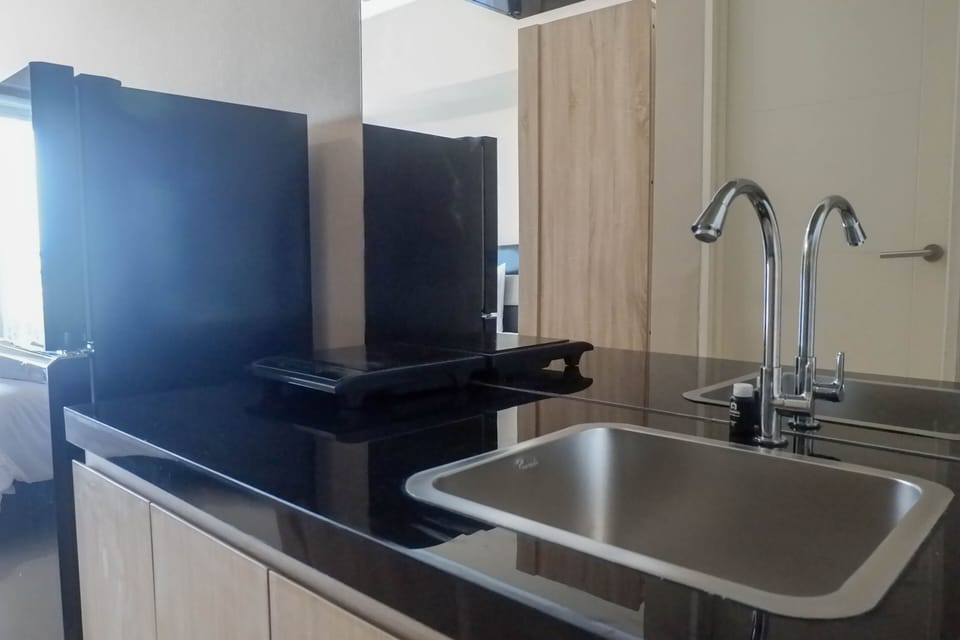 Fridge, stovetop, cookware/dishes/utensils