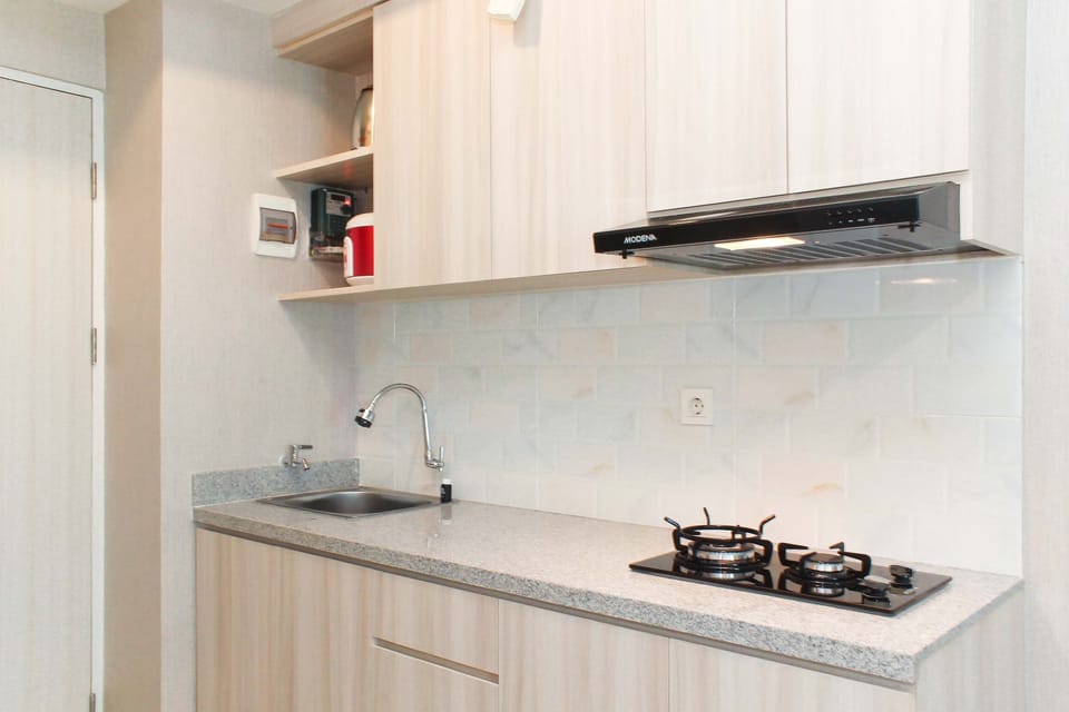 Fridge, stovetop, cookware/dishes/utensils