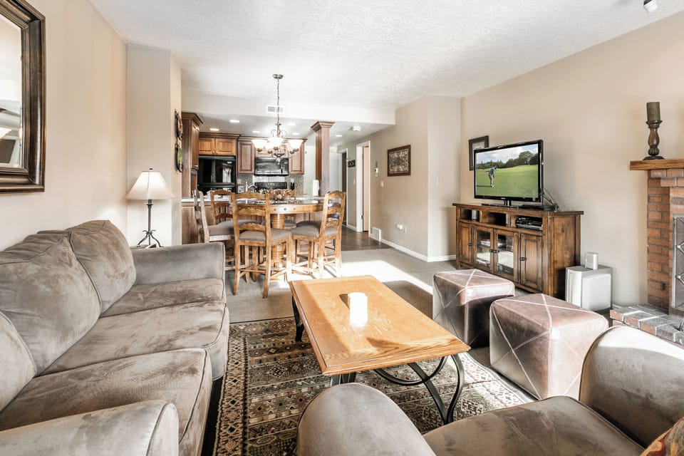 Living Room with Sleeper Sofa and Fireplace