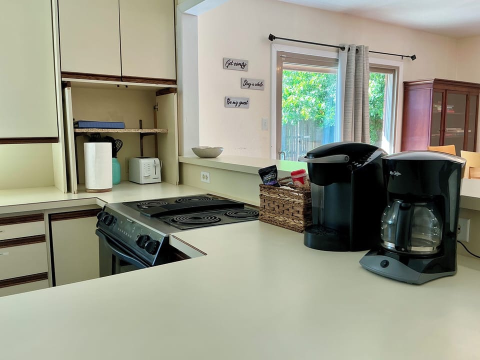 Pots pans fullly stocked coffee