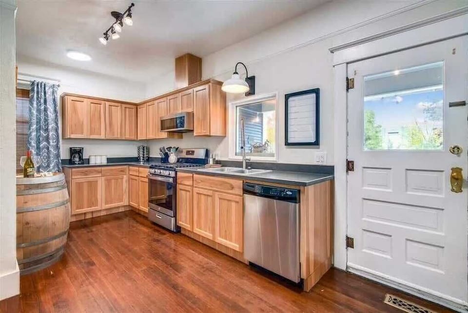 Bright and functional with modern appliances, this kitchen has everything you need for a comfortable stay.