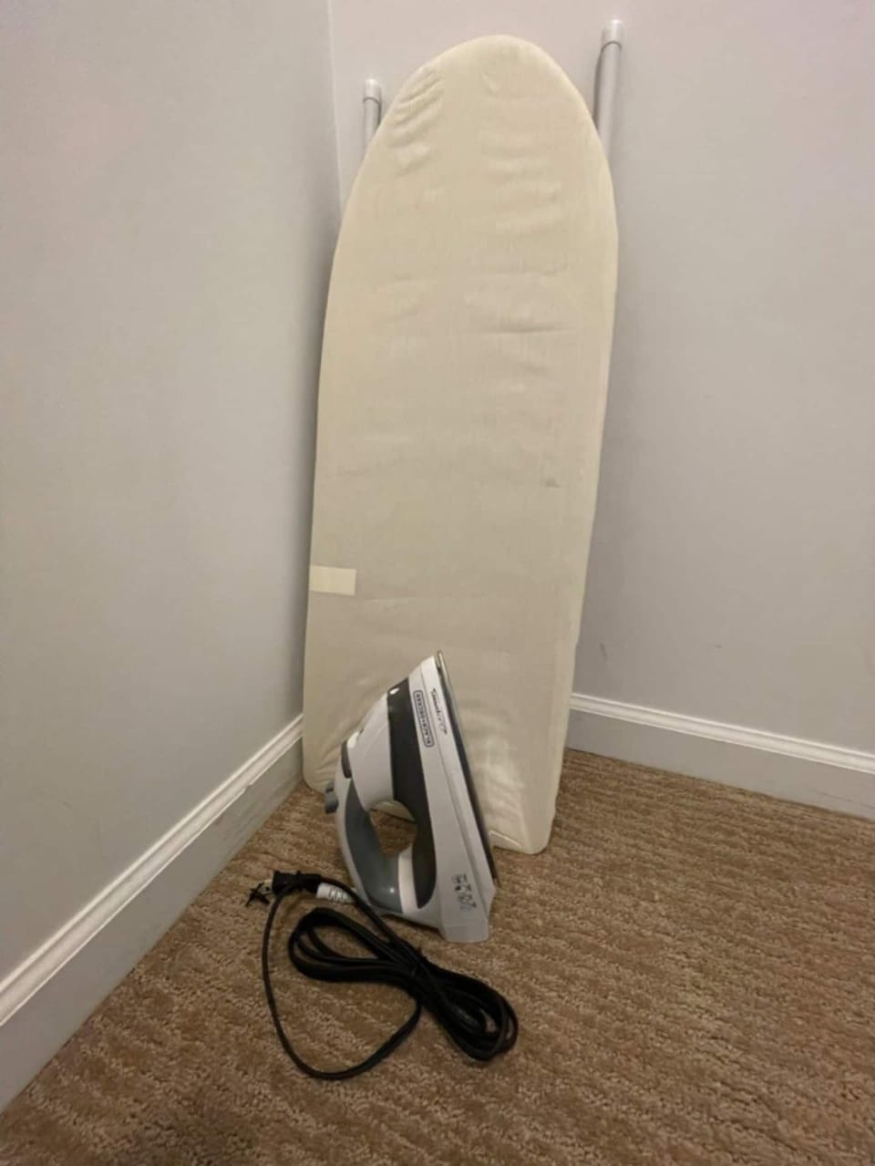 Iron and ironing board.