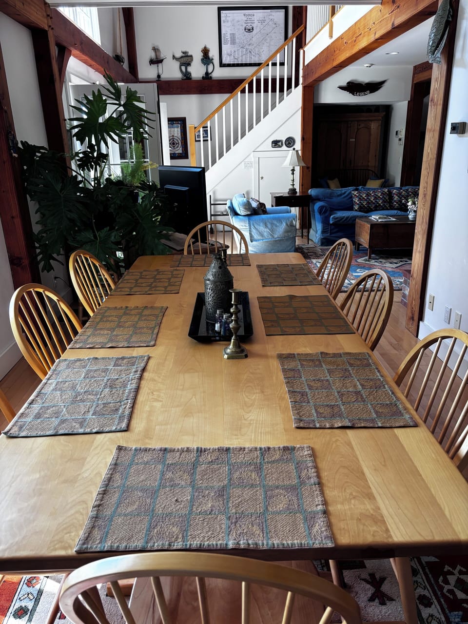 Kitchen table looking towards living room.