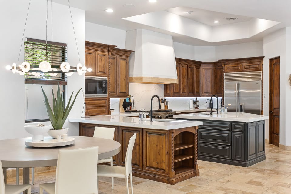 Chef's kitchen with high-end appliances 