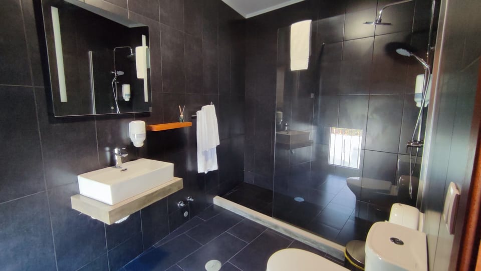Deluxe Double Room | Bathroom | Shower, rainfall showerhead, hair dryer, towels
