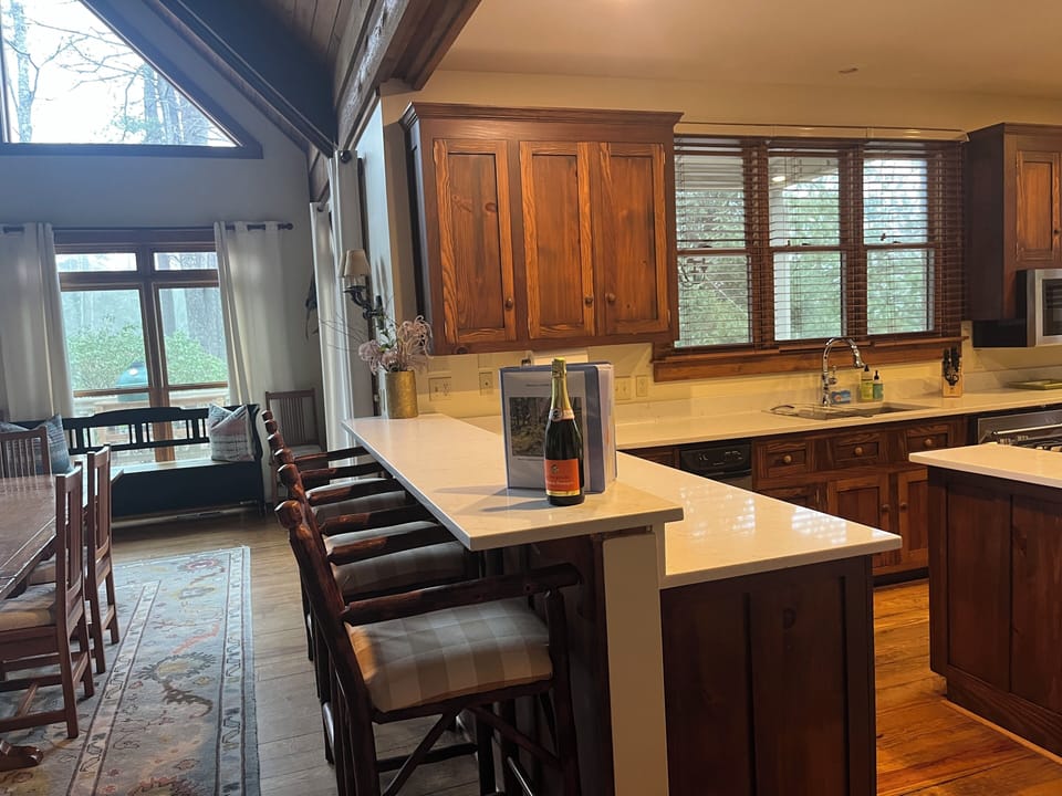 Kitchen with counter & chairs