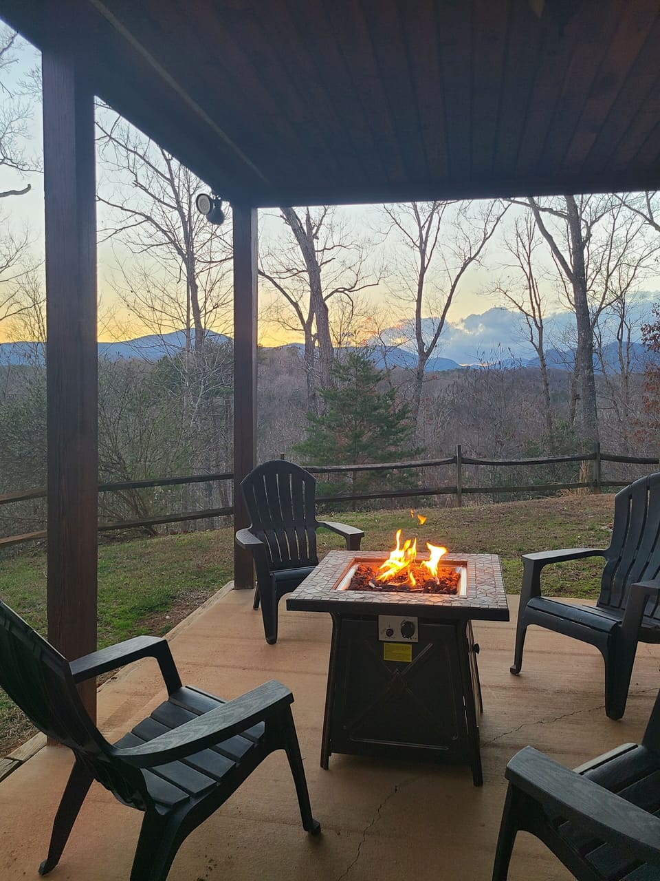 Down stairs fire pit area