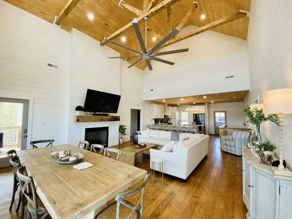 Large dining table for family gatherings