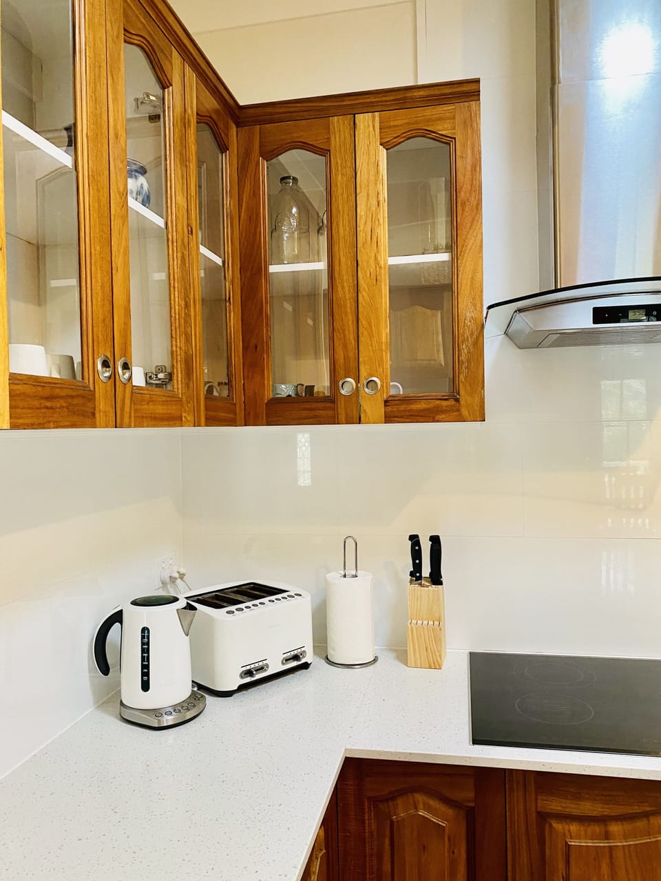 The kitchen appliances for guests to use 