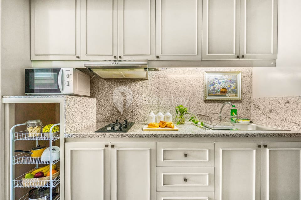 Apartment, 1 Bedroom, Garden View | Private kitchen | Fridge, microwave, rice cooker, cleaning supplies