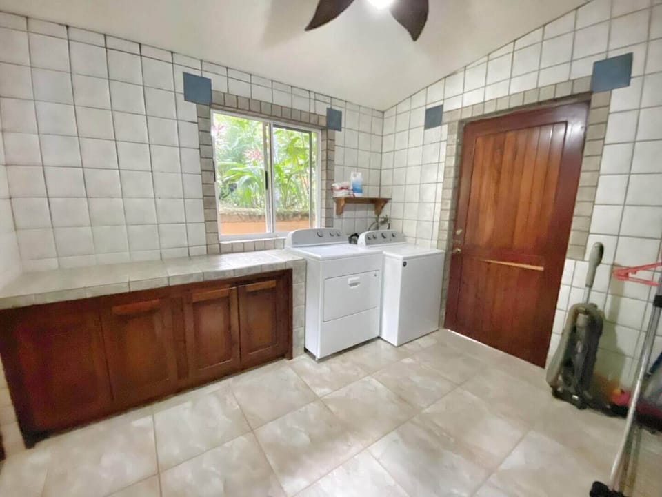 Laundry is in the home and free to use. 