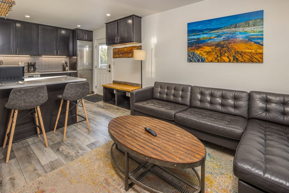 Relax on the leather sofa | Main Level