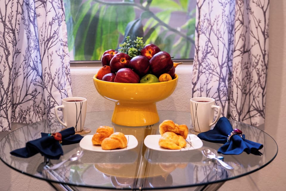 Sun-filled mornings begin here—an inviting spot for coffee or breakfast