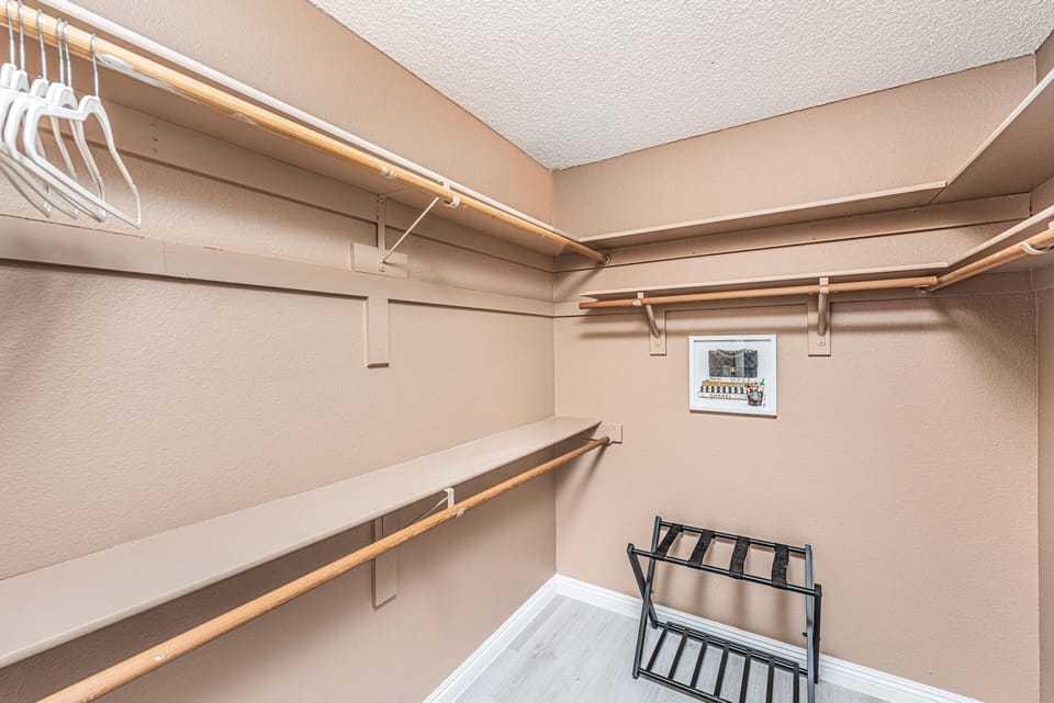 Plenty of room to store your belongings in the large walk-in closet.