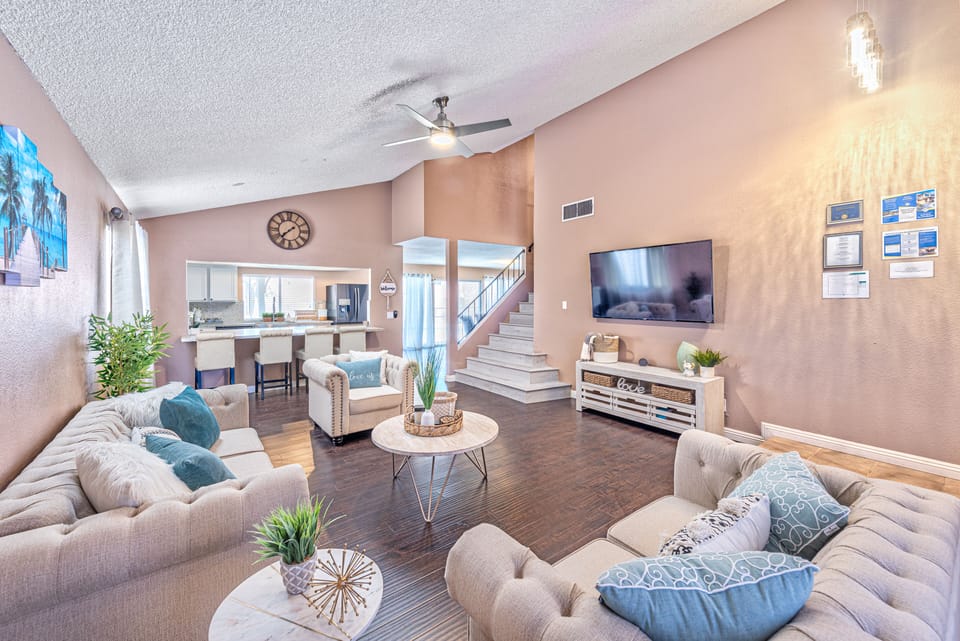 Open plan living area allows you to change your setting quickly.
