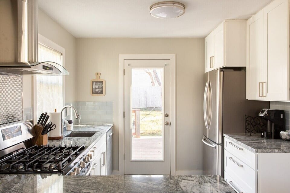 Kitchen view to the back of the house