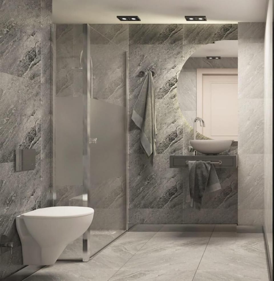Shower, free toiletries, hair dryer, slippers