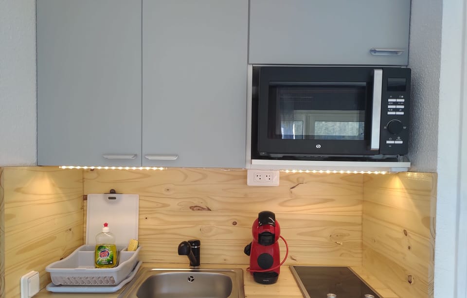Standard Apartment | Private kitchen | Fridge, microwave, oven, stovetop
