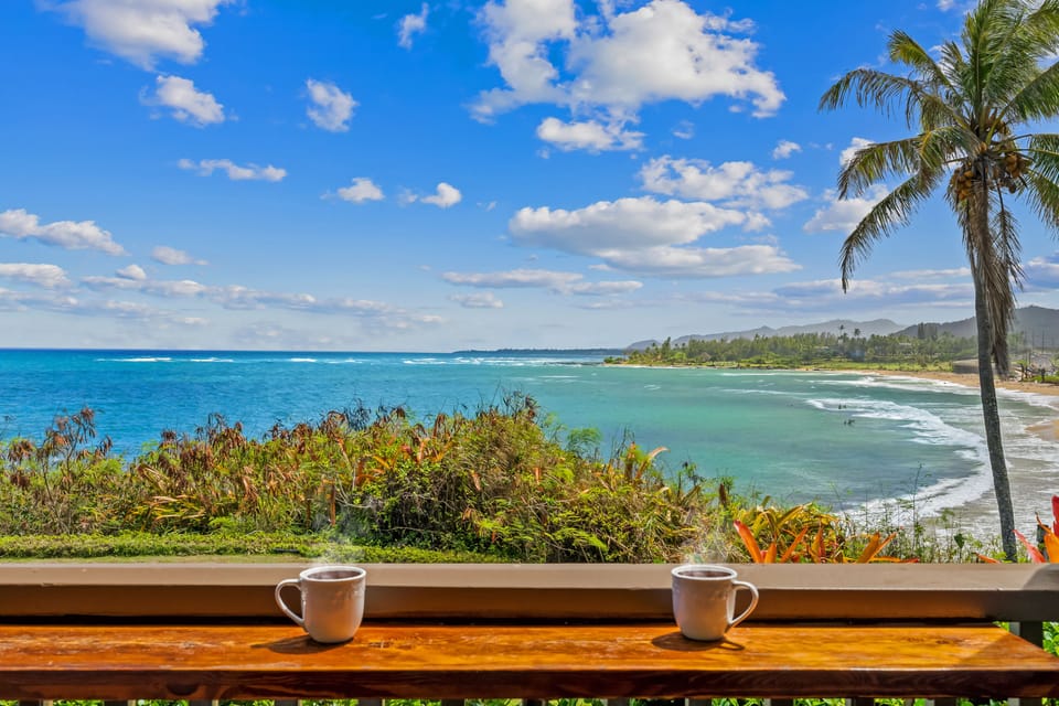 Enjoy a cup of coffee while experiencing amazing sunsets and sunrises.