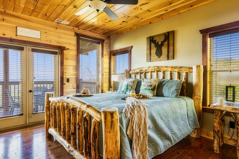 Main level bedroom with King size bed