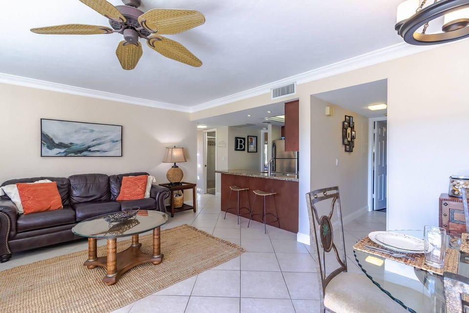 Updated 2 bedroom condo with great views of the canal & docks.