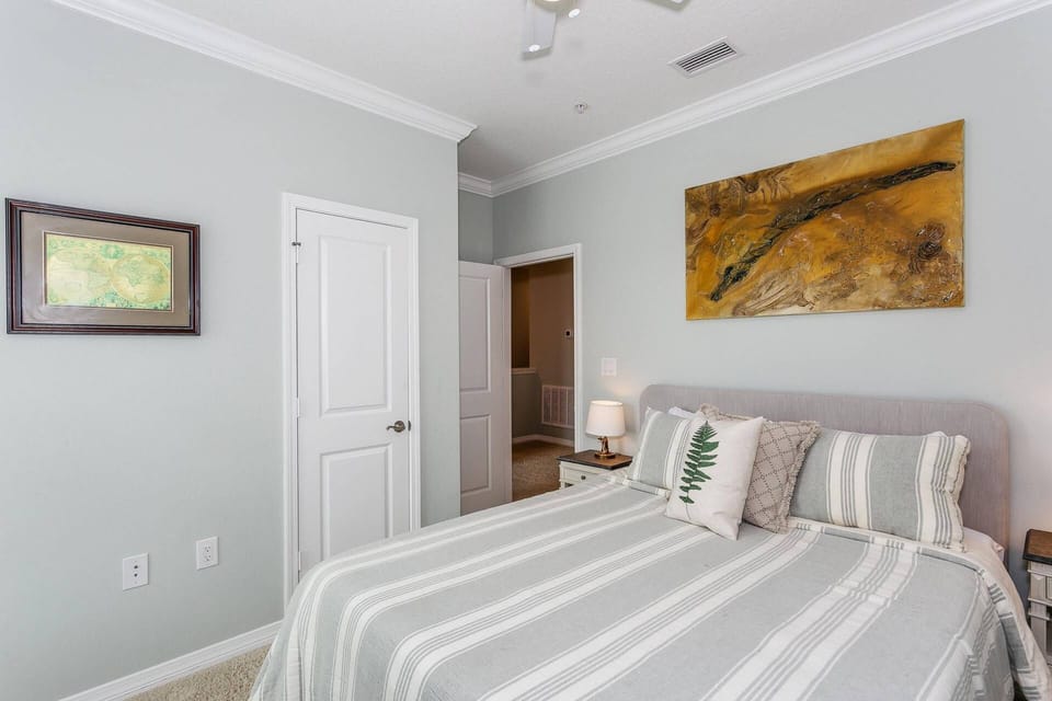 Guest Bedroom with soft comfortable bedding