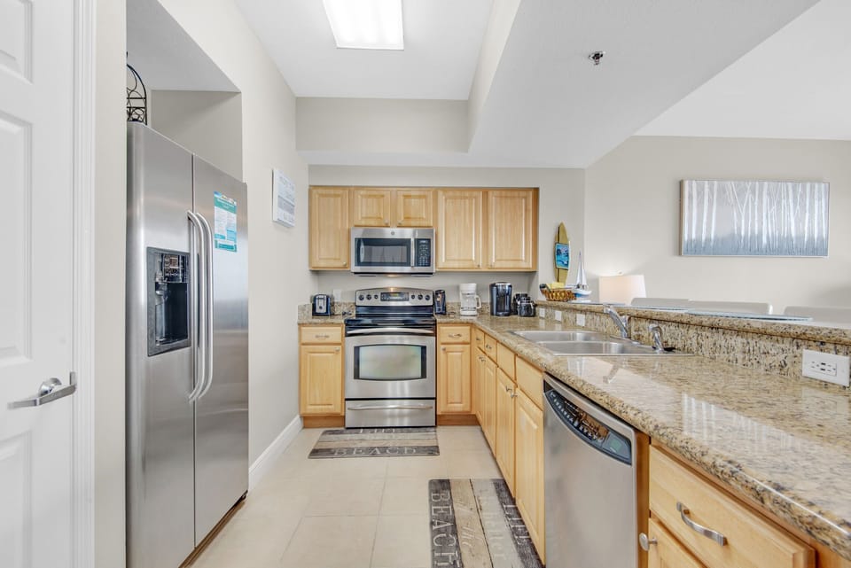 Kitchen with stainless steel appliances