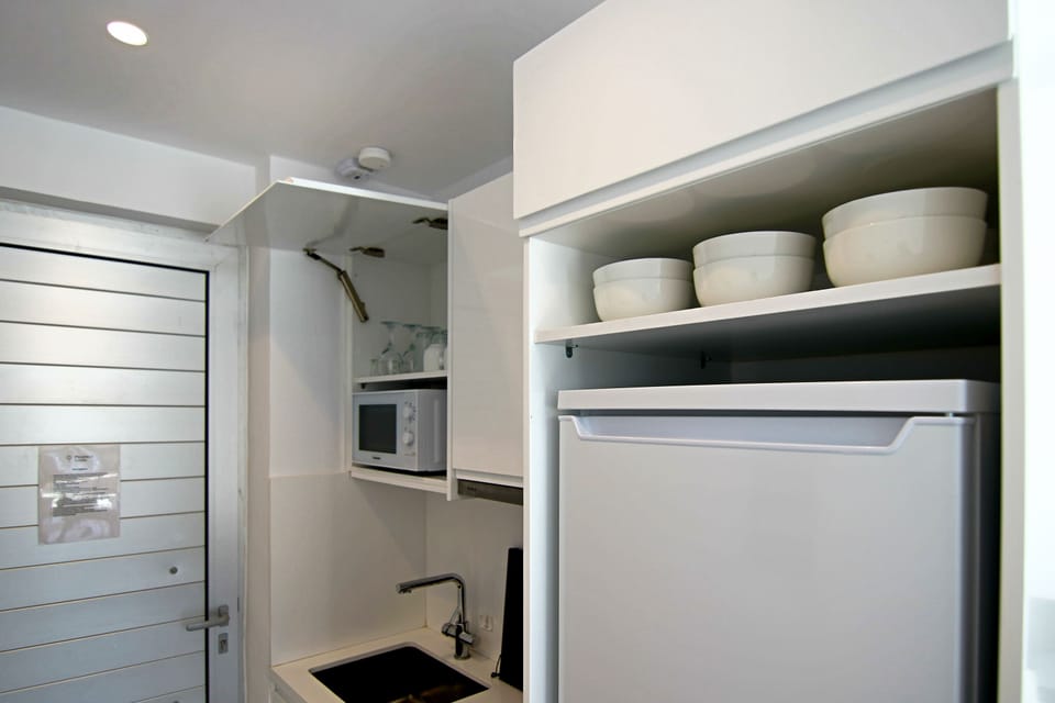 Deluxe Apartment | Private kitchen | Fridge