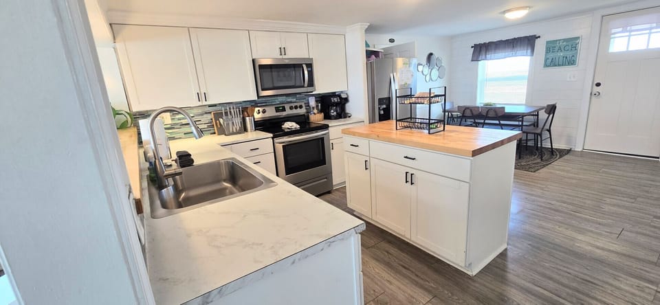 remodeled kitchen with all the essentials for cooking a full course meal