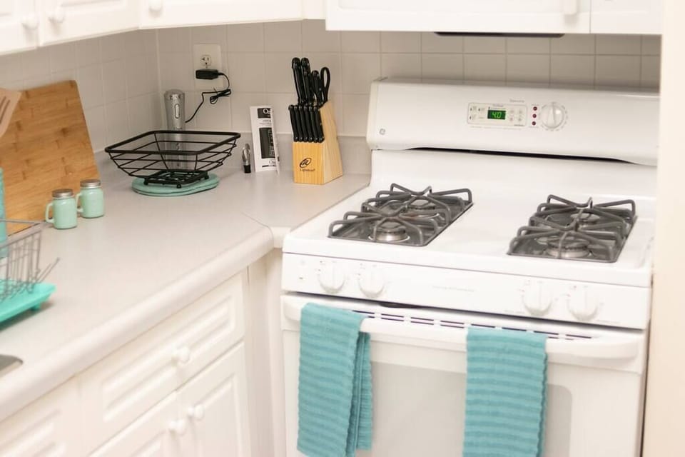 Cooking on a full range stove.