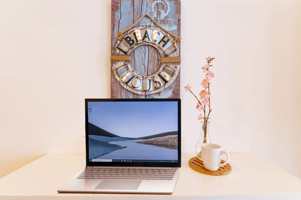 working from home. 