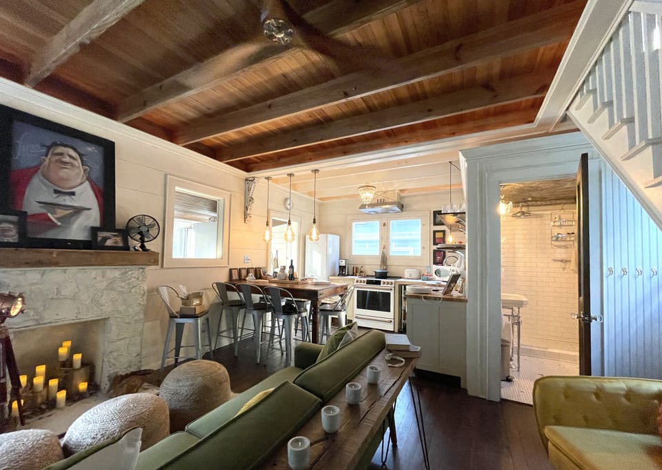 First floor living and kitchen area.
