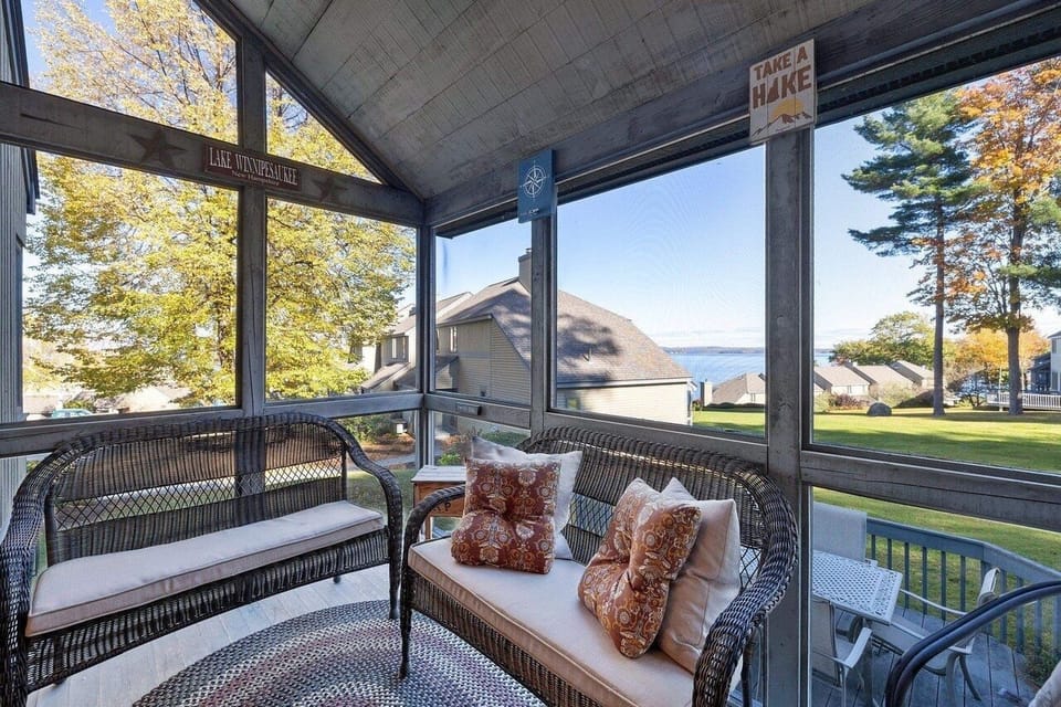 Screened in porch with Lakeview