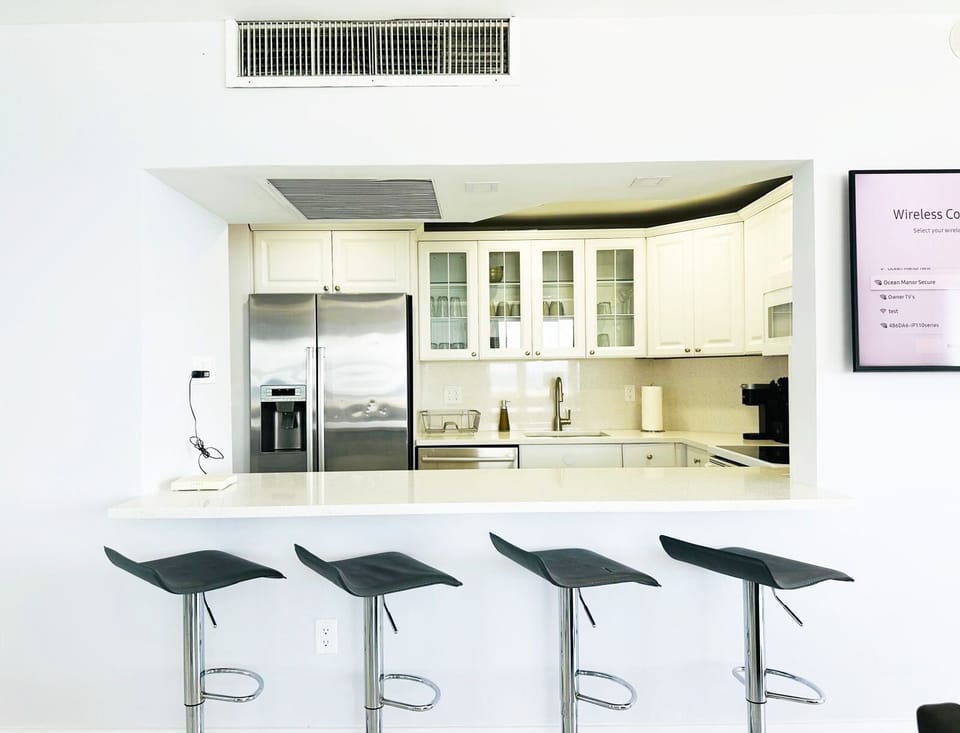 Bar stools in kitchen area