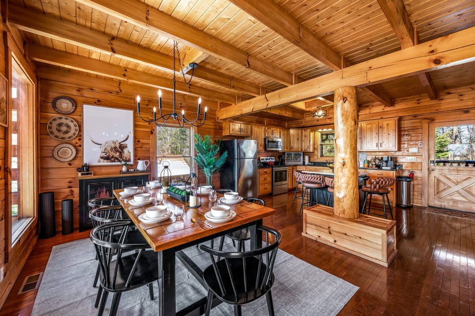 Experience the charm of rustic log cabin dining and have memorable meals