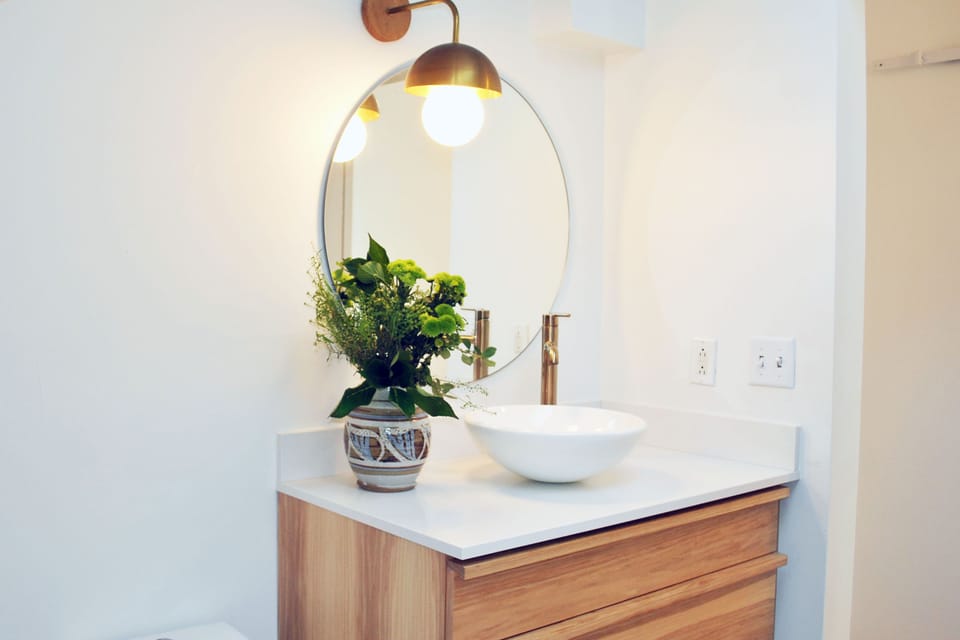 The primary bedroom has it's own lovely bathroom.