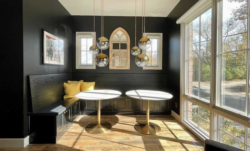 Separate dining nook off the living and kitchen area
