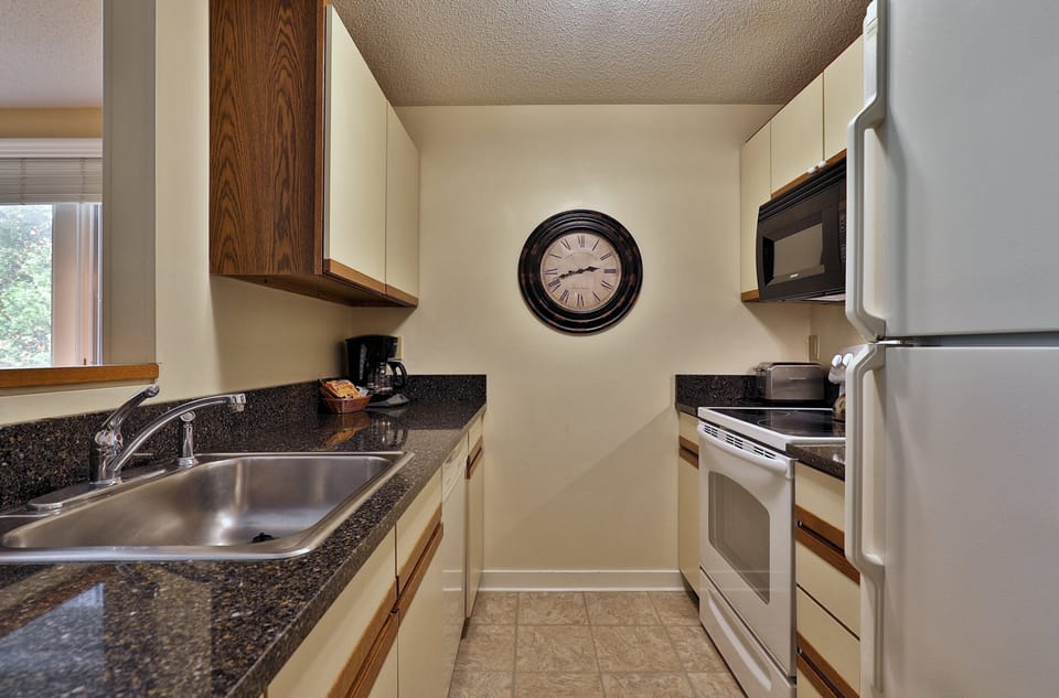 Fully equipped galley style kitchen